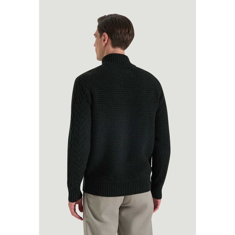 M.J. Bale Bull Cable Half Zip Knit image number 1